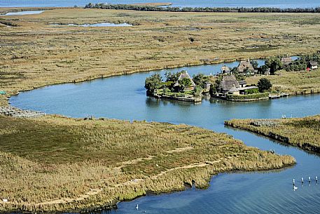 Aereal view of laguna di Marano